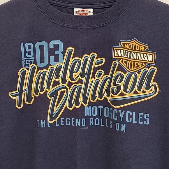 Harley-Davidson Vintage Men's Black Long Sleeve Shirt Colorado Size Medium - Picture 2 of 9